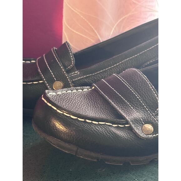 Womans Skechers Sz 8 Career Black Memory Foam Slip on Loafers Relaxed Fit - Picture 5 of 6